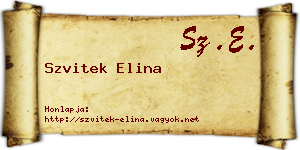 Szvitek Elina névjegykártya